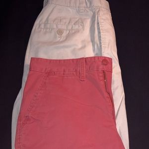 Stone Khaki & Apple Red Flat Front Short (COMBO)